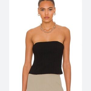 Anine Bing strapless black crop top in size S